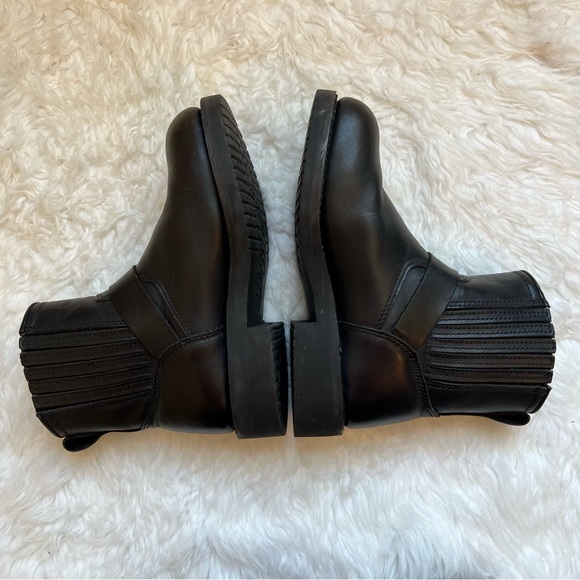 SOLD HARLEY DAVIDSON black leather riding boots size 6.5 moto buckle - Picture 5 of 11